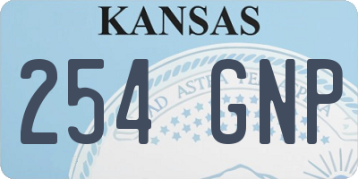 KS license plate 254GNP
