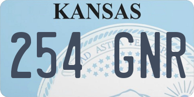 KS license plate 254GNR