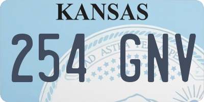 KS license plate 254GNV