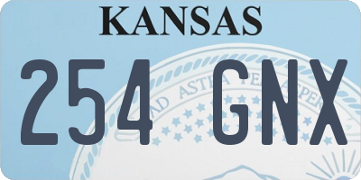 KS license plate 254GNX