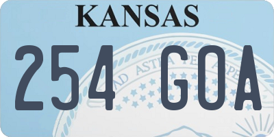 KS license plate 254GOA