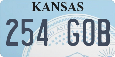 KS license plate 254GOB
