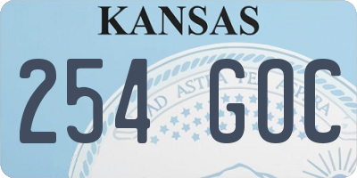 KS license plate 254GOC
