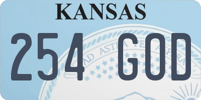 KS license plate 254GOD