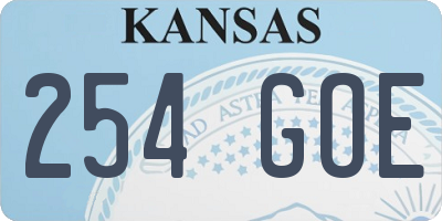 KS license plate 254GOE