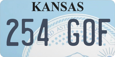 KS license plate 254GOF
