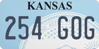 KS license plate 254GOG