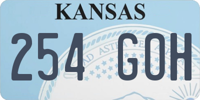 KS license plate 254GOH