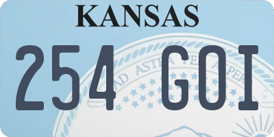 KS license plate 254GOI