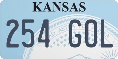 KS license plate 254GOL