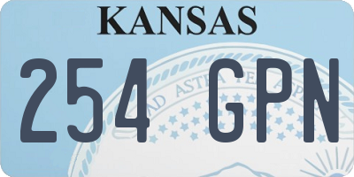 KS license plate 254GPN