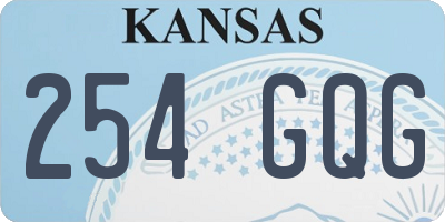 KS license plate 254GQG