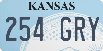 KS license plate 254GRY