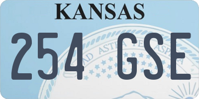 KS license plate 254GSE