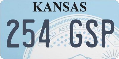 KS license plate 254GSP