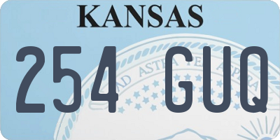 KS license plate 254GUQ