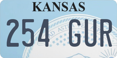 KS license plate 254GUR