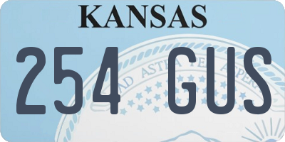 KS license plate 254GUS