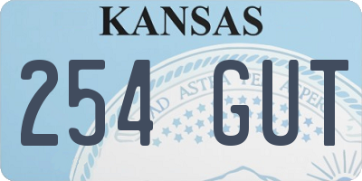 KS license plate 254GUT