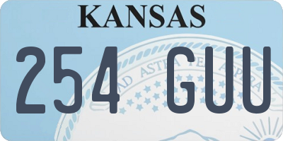 KS license plate 254GUU