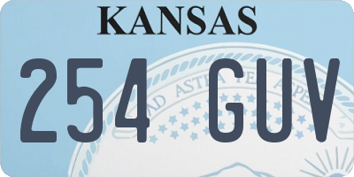 KS license plate 254GUV