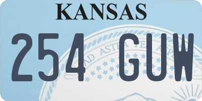 KS license plate 254GUW