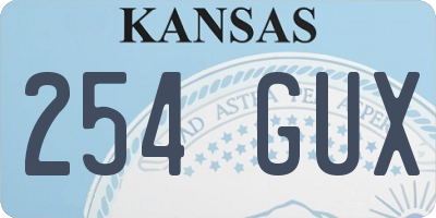 KS license plate 254GUX