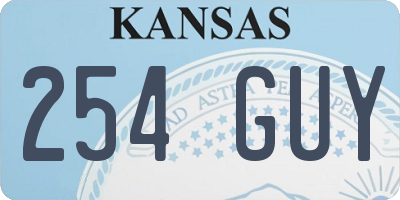 KS license plate 254GUY
