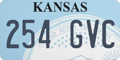 KS license plate 254GVC