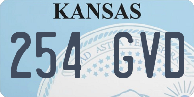 KS license plate 254GVD