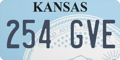 KS license plate 254GVE