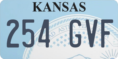 KS license plate 254GVF