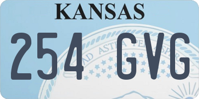 KS license plate 254GVG
