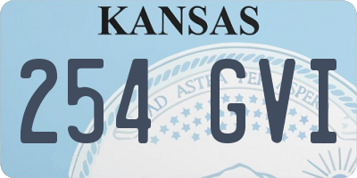 KS license plate 254GVI