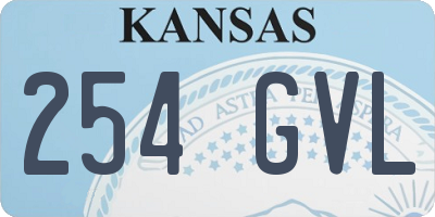 KS license plate 254GVL