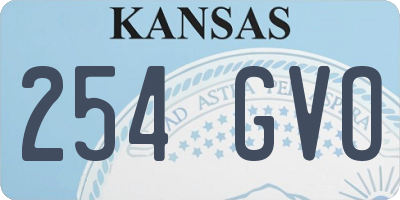 KS license plate 254GVO