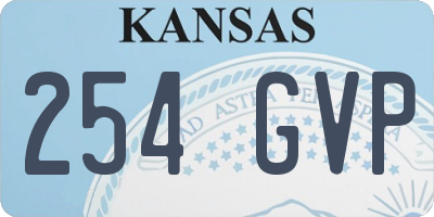 KS license plate 254GVP