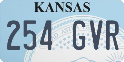 KS license plate 254GVR