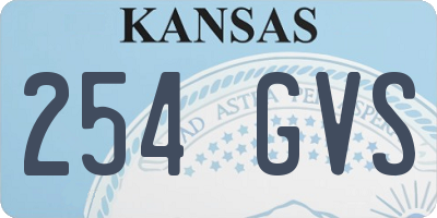 KS license plate 254GVS