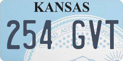 KS license plate 254GVT
