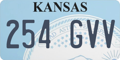 KS license plate 254GVV