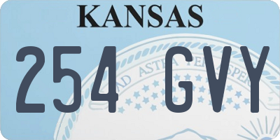 KS license plate 254GVY