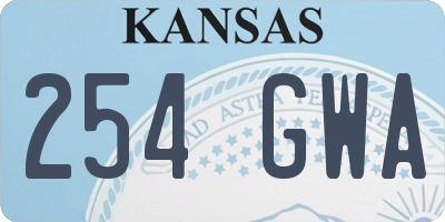 KS license plate 254GWA