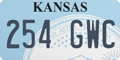 KS license plate 254GWC