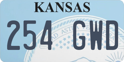 KS license plate 254GWD