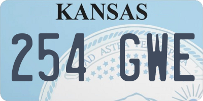 KS license plate 254GWE