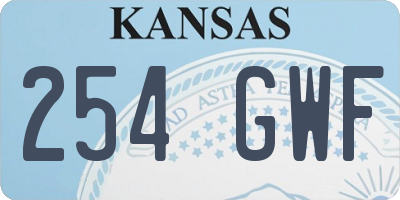 KS license plate 254GWF