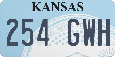 KS license plate 254GWH