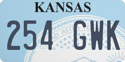 KS license plate 254GWK
