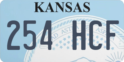 KS license plate 254HCF